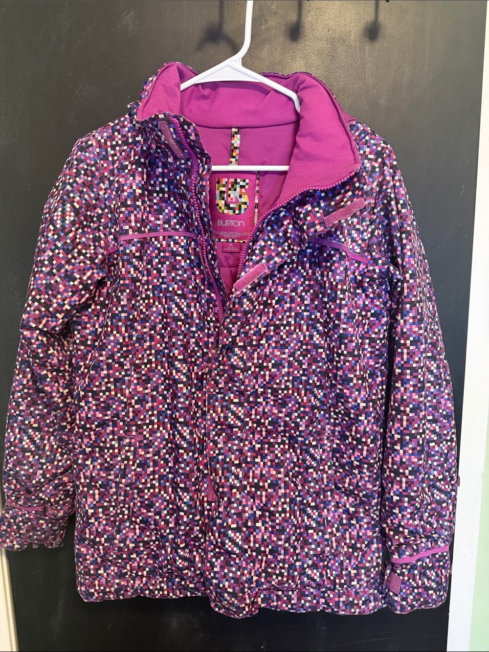 Burton DRYRIDE Girls XL 18 Pixel Snowboard Jacket (Fits Women XS/S)